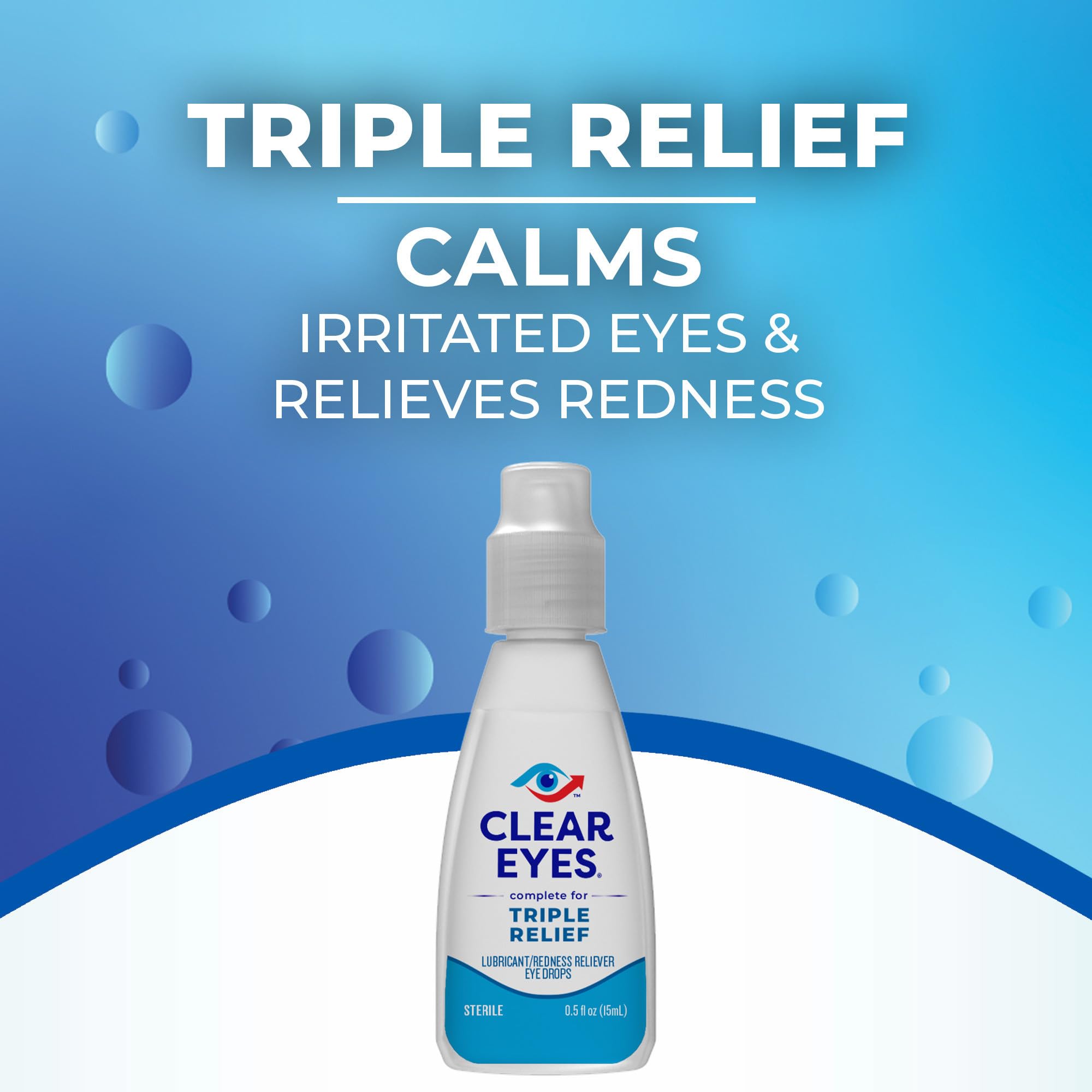 Clear Eyes Triple Relief Eye Drops, 0.5 Fl Oz, Pack of 3