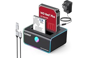 ORICO 2.5" 3.5" RGB Hard Drive Docking Station Offline Clone USB 3.2 to SATA HDD SSD Hard Drive Dock Duplicator up to 36TB wi