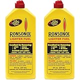 Ronson 8 Ounce Ronsonol Lighter Fuel (2-Pack), Yellow, 16.0 Fl Oz