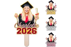 Bliver Custom Graduation Big Head Cutout on a Stick Personalized Graduation Fans with Photo Name Photo Props for 2026 Graduat