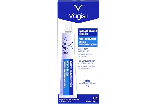 Vagisil Anti-Itch Creme Regular Strength for Feminine Intimate Areas, Gynecologist Tested, 30g