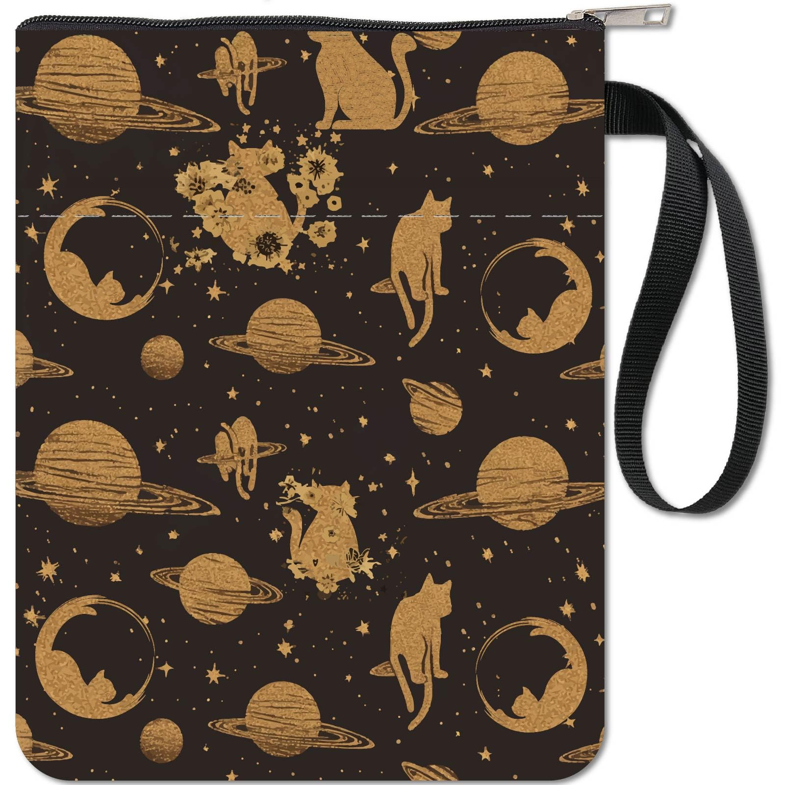 CRASPIRE Cat Kitty Planet Book Sleeve with Zipper Lovers Gifts Hardcover Paperbacks Waterproof Pouch Bag Protector Front Pocket Case Cover for Women Friends Readers Librarian Bibliophile — image 1