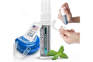 SOLURIA Smilesaver Retainer Cleaner Spray – Invisalign, Mouth Guard, and Denture Cleaner – Quick Oral Care for Aligner & Retainer Hygiene – Natural, Portable & Minty Fresh Oral Care Products (1oz)