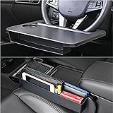 HZGAMER 2 in 1 Car Steering Wheel Tray/Car Seat Gap Filler Organizer, Car Steering Wheel Desk for Laptop Eating Working, Car 