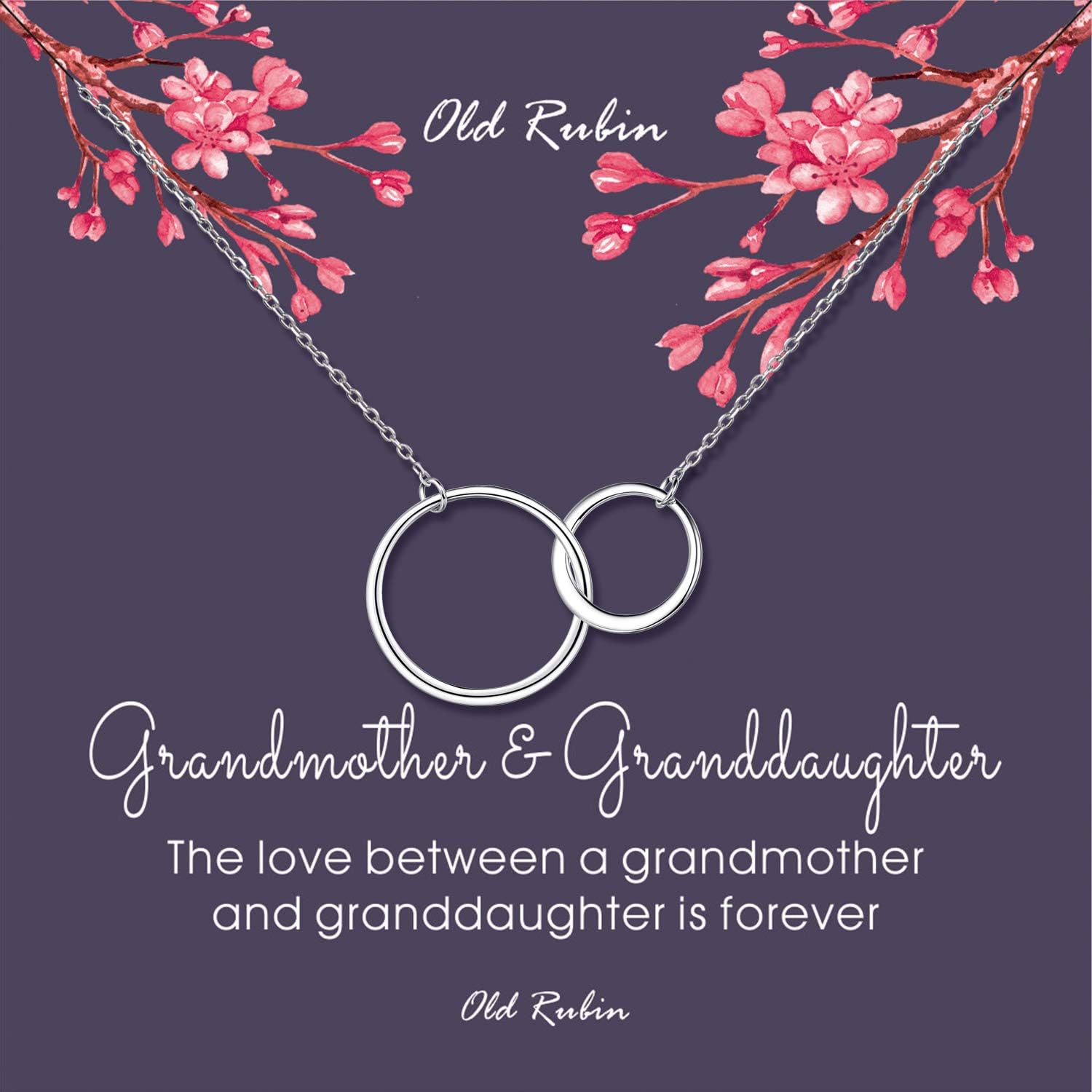 OR OLD RUBIN Grandmother and Granddaughter Necklace, 925 Sterling