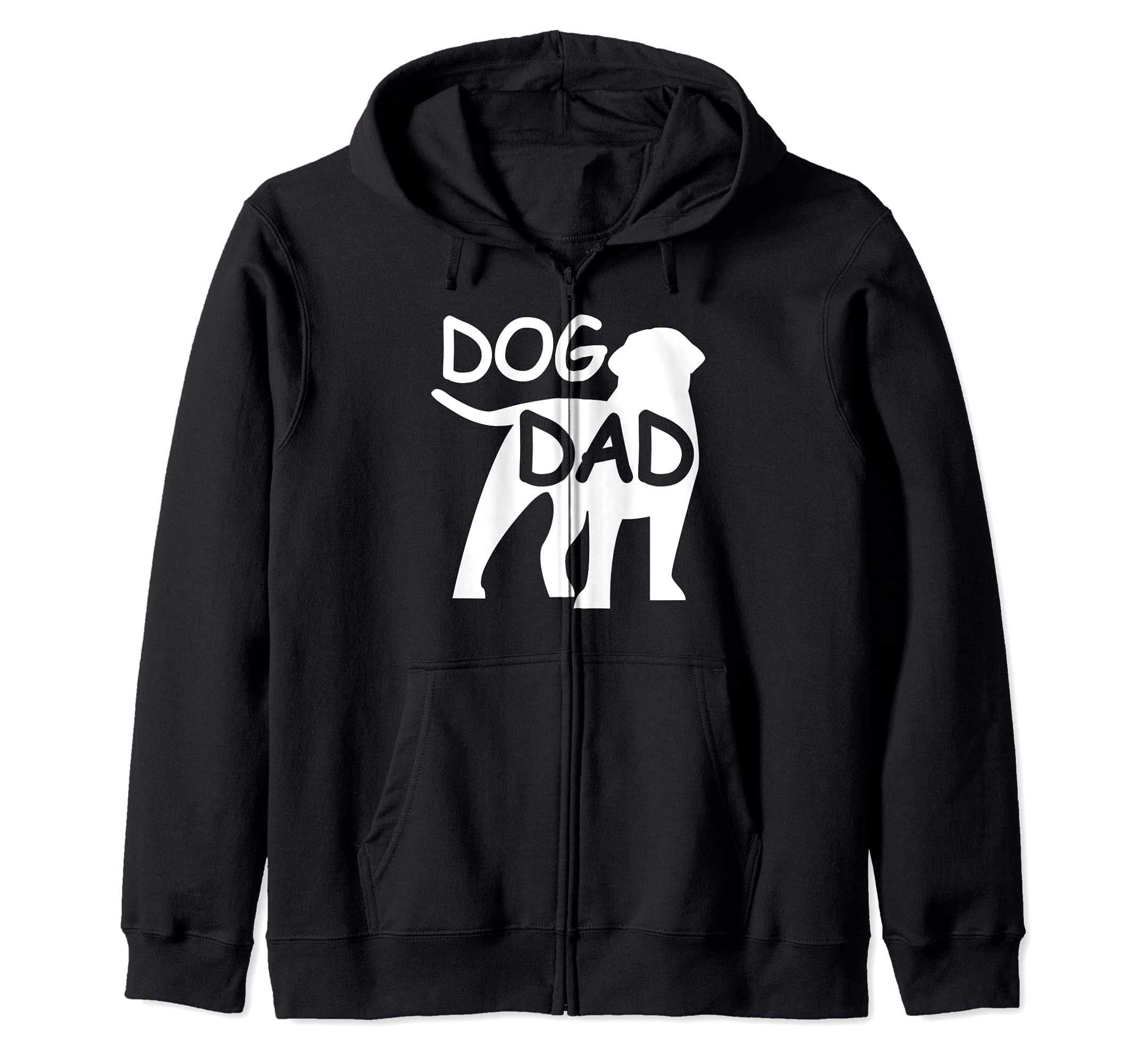 Best Dog Dad Men Doggy Bark Bone Fathers Day Boy Puppy Male Zip Hoodie