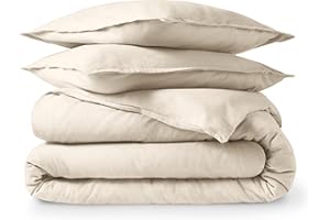 Bare Home Flannel Duvet Cover Set - King/California King - 100% Cotton, Velvety Soft Heavyweight Premium Flannel, Double Brushed - Includes Sham Pillow Covers (King/Cal King, Sand)