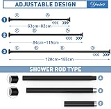 Yeabett Curtain Pole 48-154.9cm Extendable Telescopic No Drill No Slip view 2