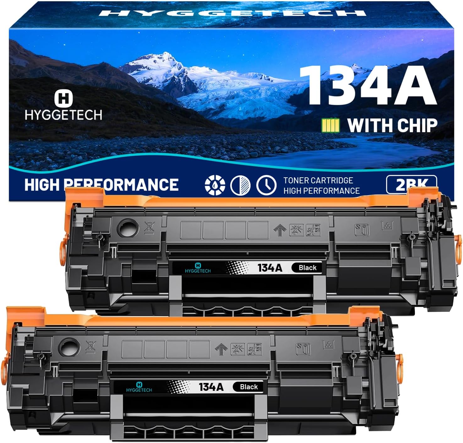 134A Toner Cartridges with Chip Replacement for HP 134A Toner Cartridges W1340A 134X W1340X Toner Work with HP LaserJet M209dw M209 MFP M234dw M234 M234sdw Printer (2 Black)