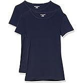 Amazon Essentials Women's Slim-Fit Short-Sleeve Crewneck T-Shirt, Pack of 2