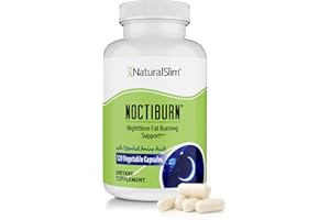 NaturalSlim Night Time Fat Burner for Women & Men - Noctiburn Overnight Fat Burning Supplements with Essentials Amino Acid for Night Burn Metabolism Support - 120 Vegetable Capsules