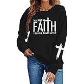 SFHFY Christian Sweatshirt Women: Jesus Sweatshirts Religious Faith Shirt Inspirational Bible Verse Pullover Tops