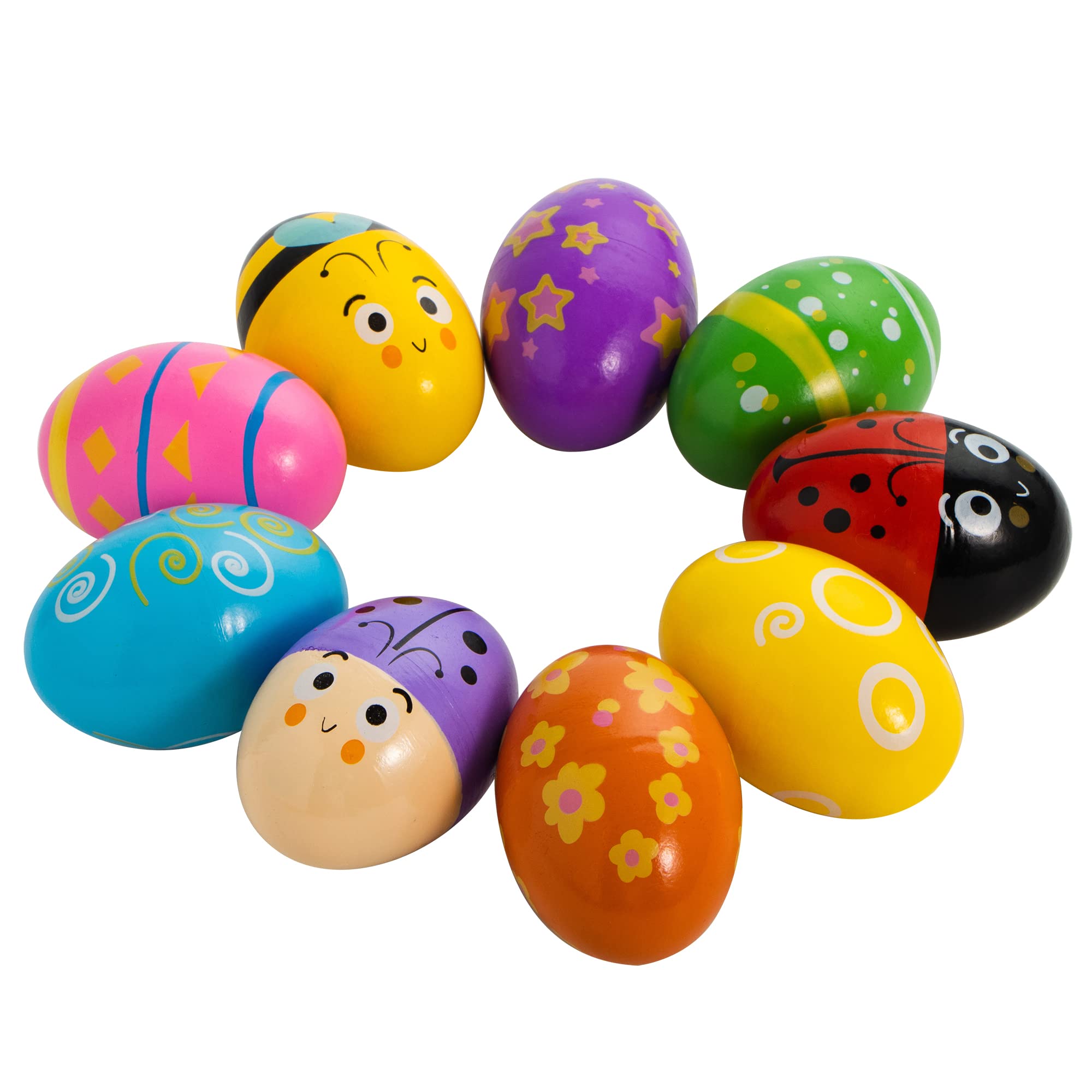 JOYIN 12 Pieces 2.3" Wooden Egg Shakers Maracas Percussion Musical for Party Favors, Classroom Prize Supplies, Musical Instrument, Basket Stuffers Fillers, Easter Hunt