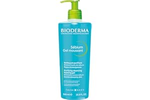Bioderma Sébium Foaming Gel Gentle Face Cleanser Pump, Makeup Removing Cleanser, Skin Purifying Face Wash for Combination to 