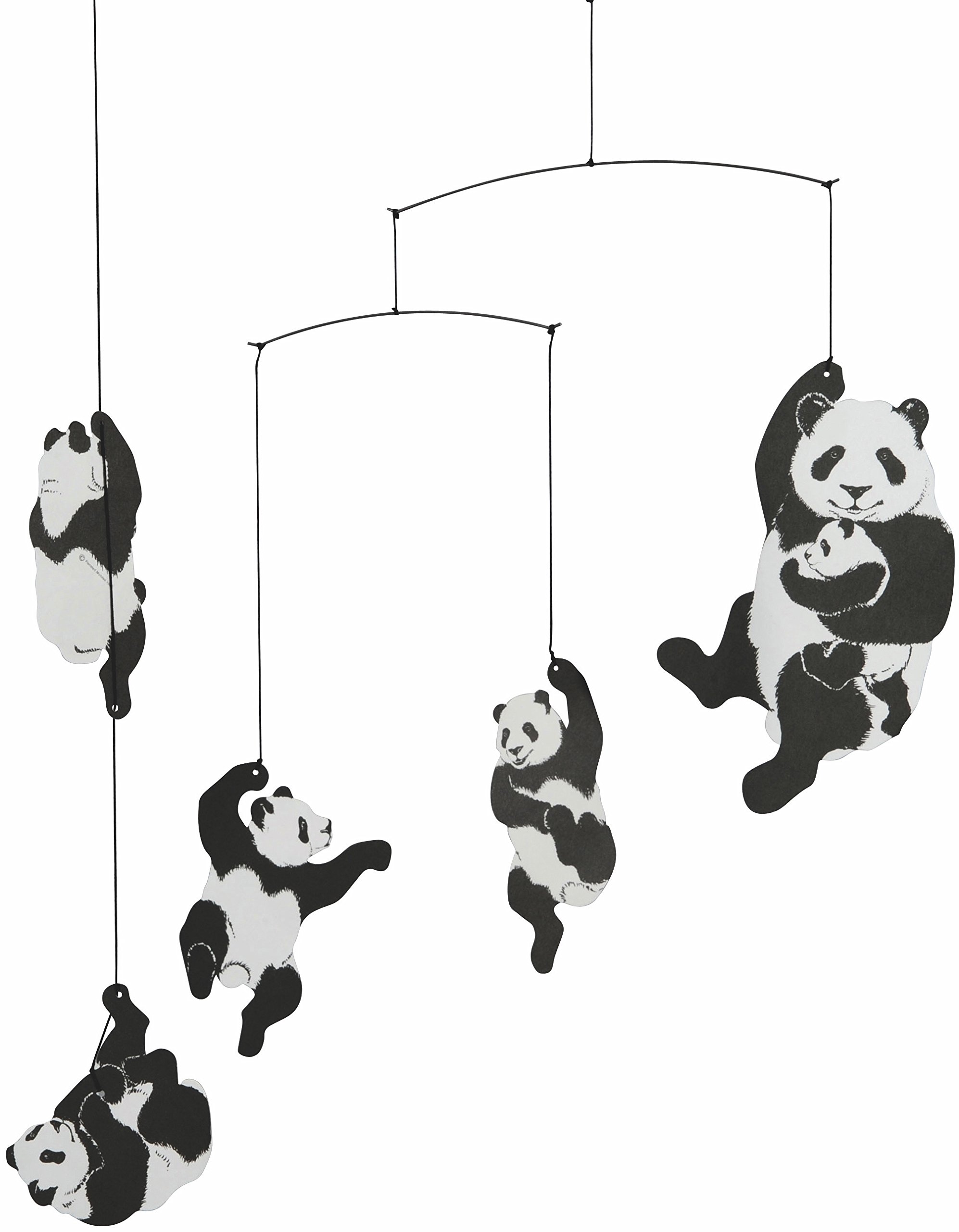 Flensted Panda Mobile Steel Black/White 47 x 39 cm