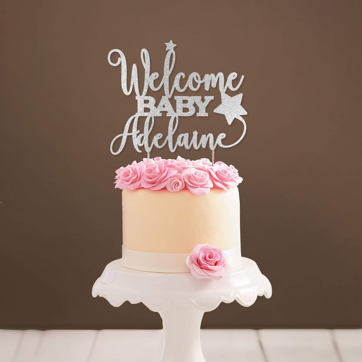 Amazon Com Personalized Star Welcome Baby Cake Topper Baby Shower Amazon Com Personalized Star Welcome Baby Cake Topper Baby Shower