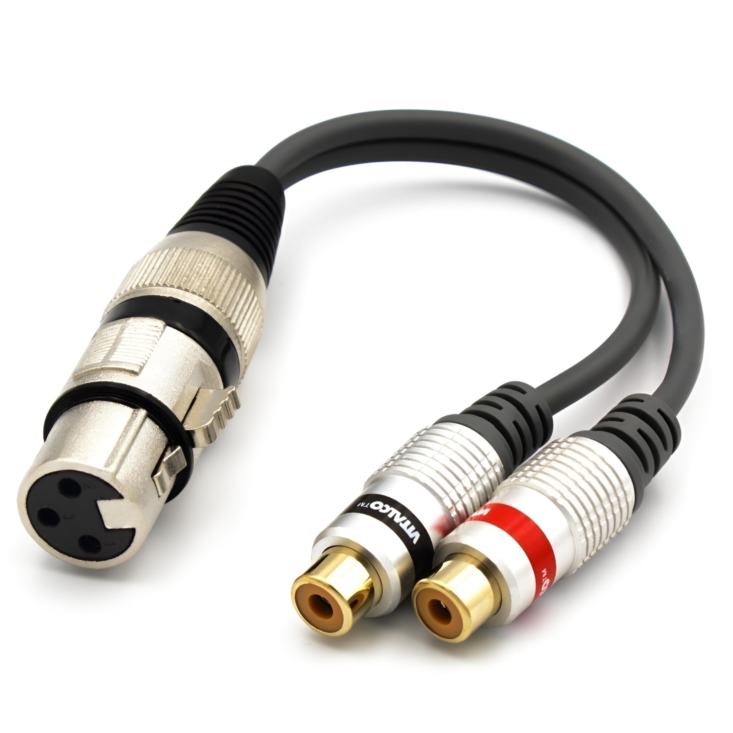 VITALCO XLR Female to 2x RCA Female Adapter 3 PIN Microphone to Double RCA Plug Cable โ image 1