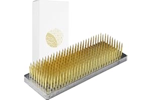 Wazakura Japanese Ikebana Kenzan Long Rectangular Flower Holder 4.7" (120mm), Made in Japan Floral Arranging Pin Frog Tool - (4.7" (120mm) Long Rectangular Brass Kenzan