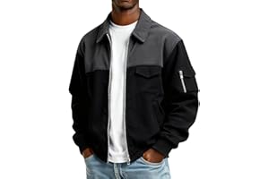 THMENKHT Bomber Jacket Men Zip Up Lightweight Jackets Casual Stylish Fall Winter Coats Windbreaker Clothing with Pockets