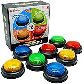 Gelabur 8-Pack Buzzers for Trivia Games, Answer Buzzers for Classroom, Family Feud Jeopardy Buzzer, Game Buzzers with Lights and Sound for Classroom