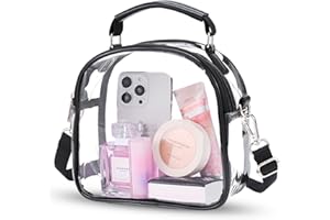 OMOUBOI Clear Bag for Stadium Events with Handle Clear Purses Crossbody Bag for Women Stadium Clear Bags for Concert, Festivals,Sporting Events (708 Black)