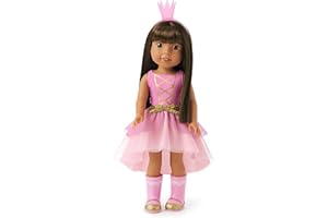 American Girl WellieWishers 14.5-inch Ashlyn Doll with Pink Leotard, Glitter Skirt, Headband, and Boots, For Ages 4+