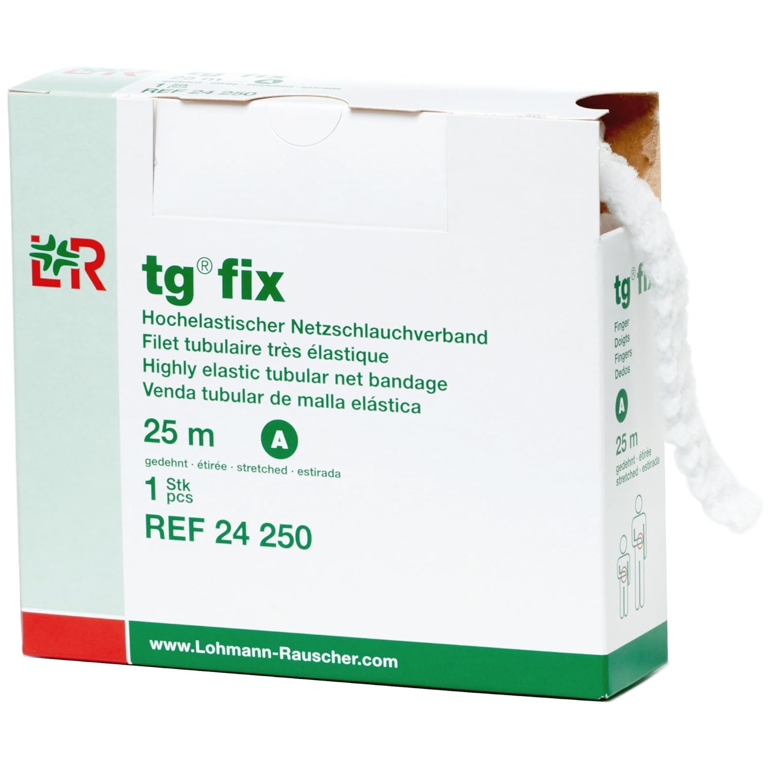 Lohmann & Rauscher tg Fix Net Tubular Bandage, Elastic Net Wound Dressing, Bandage Retainer for Large Extremities, Size C (65.0cm Wide x 25m Long When Stretched): Industrial & Scientific