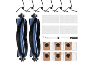 ANDONGO 20 Pack Replacement Accessories Compatible with eufy C10 Robot Vacuum Cleaner, 2 Main Brush 6 Sidebrush 4 Filter 6 Dust Bag 1 Cleaning Brush 1 Screwdriver