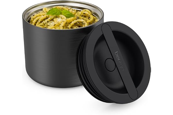 Bentgo Stainless Insulated Food Container - 2.4 Cups (19 oz), Triple-Layer Insulation, Vacuum Seal, Leak-Proof, Built-In Hand