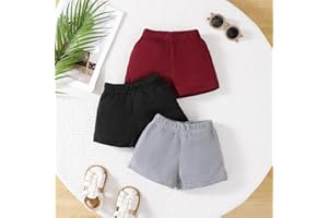 Boys' Toddler Shorts 3-Pack, Waffle-Knit Elastic Waist Breathable Play Shorts3-18M
