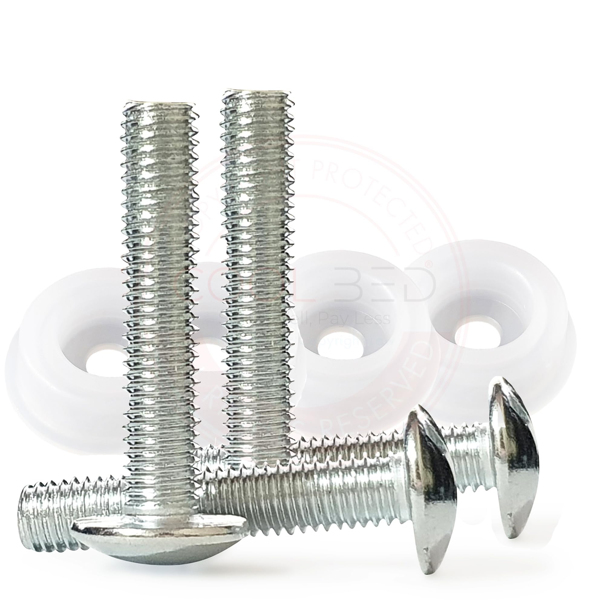 COOL BED 4 x Headboard Bolts and Washers Fixings Screws for Divan Beds (4 x Bolts & Washers)