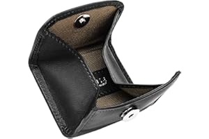 Maruse Slim Handmade Italian Leather Coin Purse for Women and Men - Black Small Coin Pouch with Magnetic Closure, Perfect Change Purse and Stylish Leather Pouch.