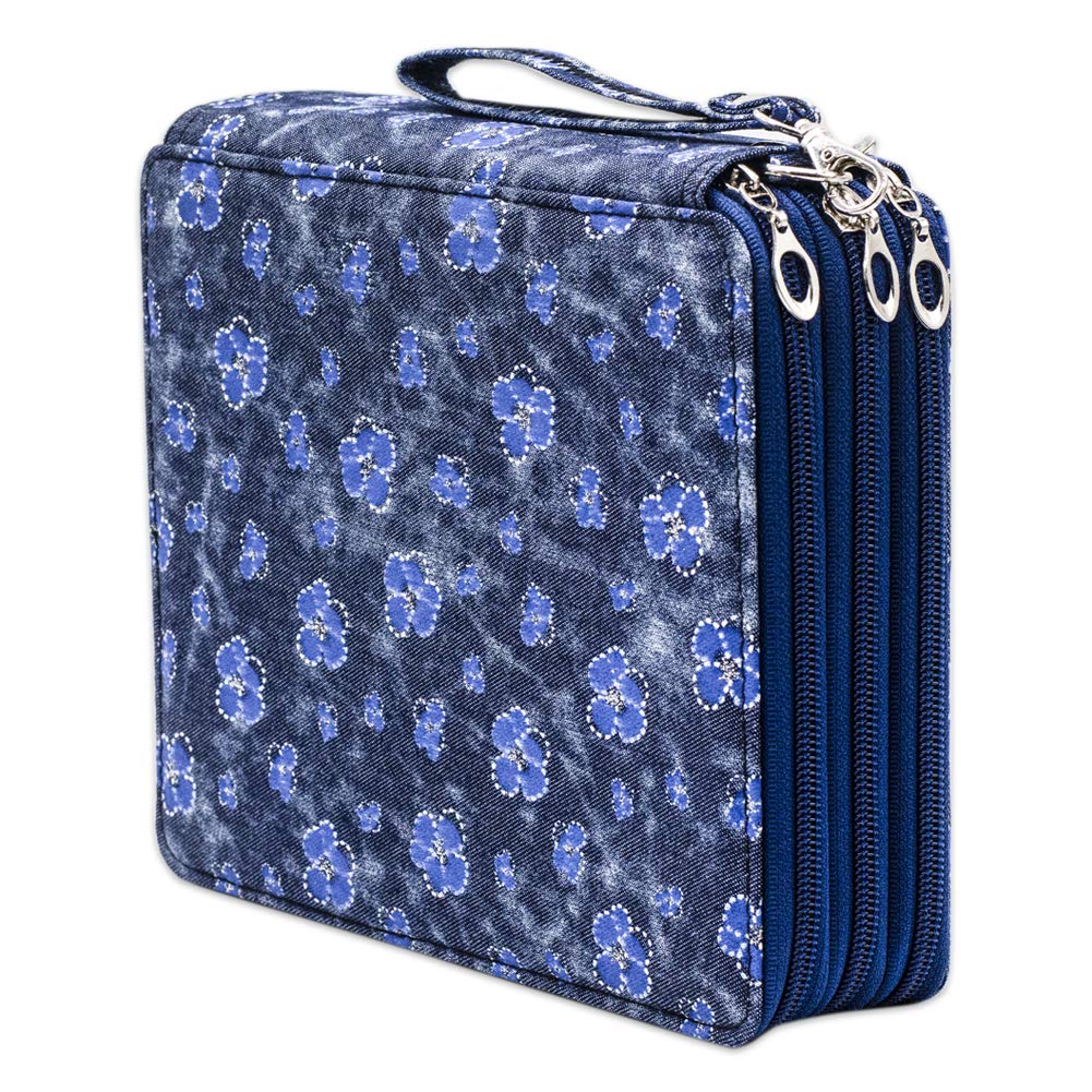 Happy Fox Large Pencil Case,120 Slots Colored Pencil Case Oxford Fabric Pen Case with Compartments Pencil Holder for Watercolor Pencils(Lucky Grass)…