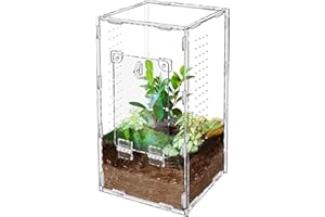 HARHANA Jumping Spider Enclosure, Tarantula-Enclosure Large Acrylic Terrarium, Reptile Enclosure Jumping Spider Accessories with Magnet Front Opening Door, Terrarium Kit(Large 12x6x6 Inch, Assemble)