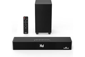 LARKSOUND Soundbar with Subwoofer, 2.1 Sound Bar for TV, PC, Gaming, Surround Sound System TV Speaker with Bluetooth/HDMI ARC/Optical/AUX/USB