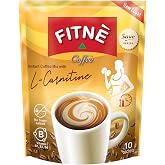 FITNE Instant 3 in 1 Coffee Packets Mix with L-Carnitine for Workout Exercise Vitamin B1 B2 B6 Smooth Blend No Sugar Sucralose Sweetener, 10 Sachets