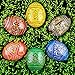 Set of 6 Geometric Pysanky Ukrainian Wooden Easter Eggs 2.5 Inches