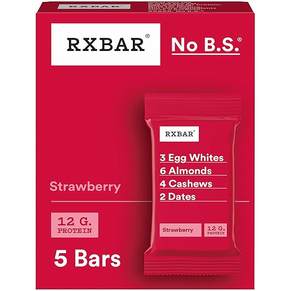 RXBAR PROTEIN BARS, 12G PROTEIN, GLUTEN FREE SNACKS, STRAWBERRY, 9.1OZ BOX (5 BARS)