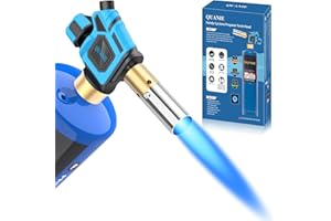 QUANIE Propane Torch Head,Handy Cyclone Propane Torch Head with Push Button Igniter,Trigger Start Gas Torch Fuel by Propane MAPP MAP PRO Gas Cylinder for Welding Soldering Brazing Cooking Glass Beads DIY