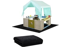 BOUTICOL Outdoor Playhouse Mat - 57'' x 57'' Portable Outdoor Playhouse Activity Rug with Non Slip Backing Outside Game House Play Mat Playhouse Pad Rug for Outdoor Home Floor