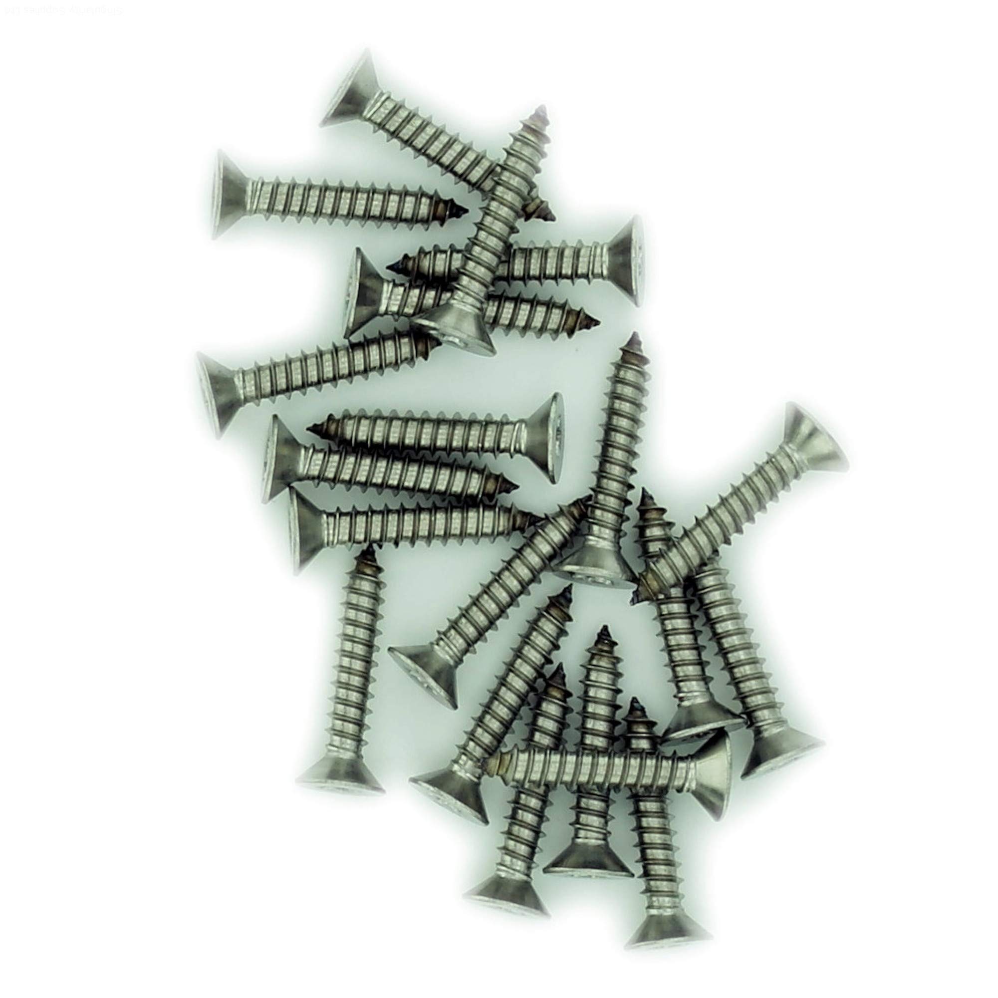 No.10 x 0.375 (4.8mm x 9.5mm) TX Countersunk Self-Tapping Screw - Stainless Steel (A2) (Pack of 20) — image 1