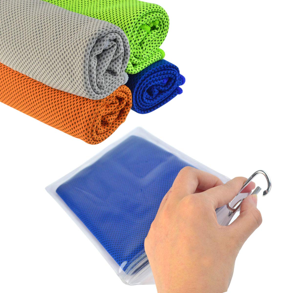 Tongcloud Cooling Towels 4 Pack Ice Towels for Workout, Outdoor Sports, Gym, Extra Long Cold Towel for Neck and Head