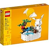 LEGO Jade Rabbit Building Toy Set, Fun Bunny Display Piece or Family Building Activity, Small Animal Toy for Boys and Girls, 