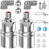 Long Water Float Valve, 304 Stainless, Auto Level Control, 1/2 &amp; 3/4 in, | Automatic Water Level , Corrosion Resistant, No Pump Needed, For Water Tanks, Fish Ponds, Livestock Troughs &amp; Pools(2Pack)