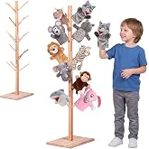 merrisport Wooden Puppet Stand for 15 Puppets &ndash; Puppet Tree Display Rack, Hand Puppet Holder Stand, Space-Saving Organizer for Classroom, Playroom, Daycare, or Home Use