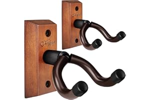 SNIGJAT Guitar Wall Mount 2 Pack, Hardwood Guitar Hanger Wall Hook Holder Stand with Screws, Guitar Wall Mount Hanger for Aco