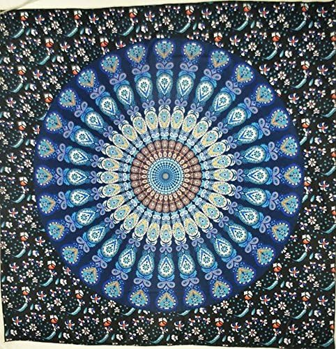 ybgth Tapestry Tapestries Wall Hanging Printed Home Tapestry Wall Hanging Wall Decoration Beach Blanket, New Peacock Blue, XL: 180230cm