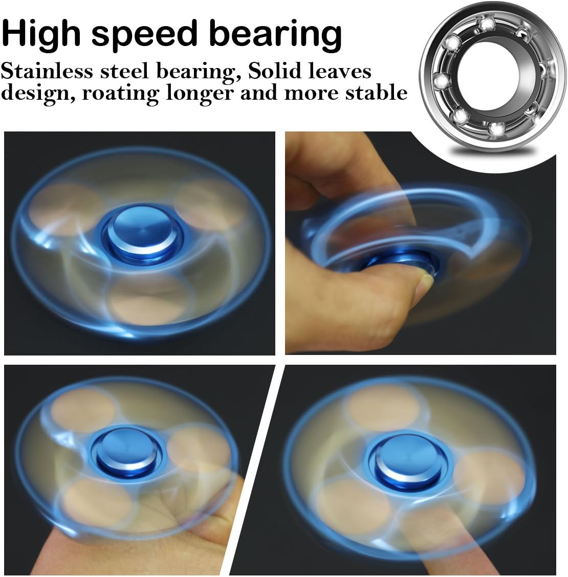 atesson fidget spinner toy 4 to 10 min spins ultra durable stainless steel