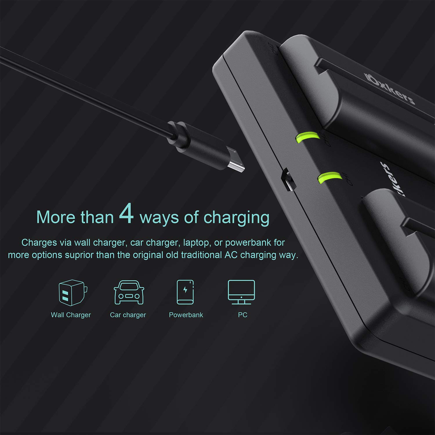 NP-F550 Battery Charger, OXKERS Battery Charger Set Camera Battery Charger for Sony NP F970, F330, F750, F770, F960, F530, F570 and More