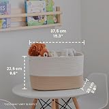 OrganiHaus Set of 3 Woven Cotton Rope Baskets White view 2